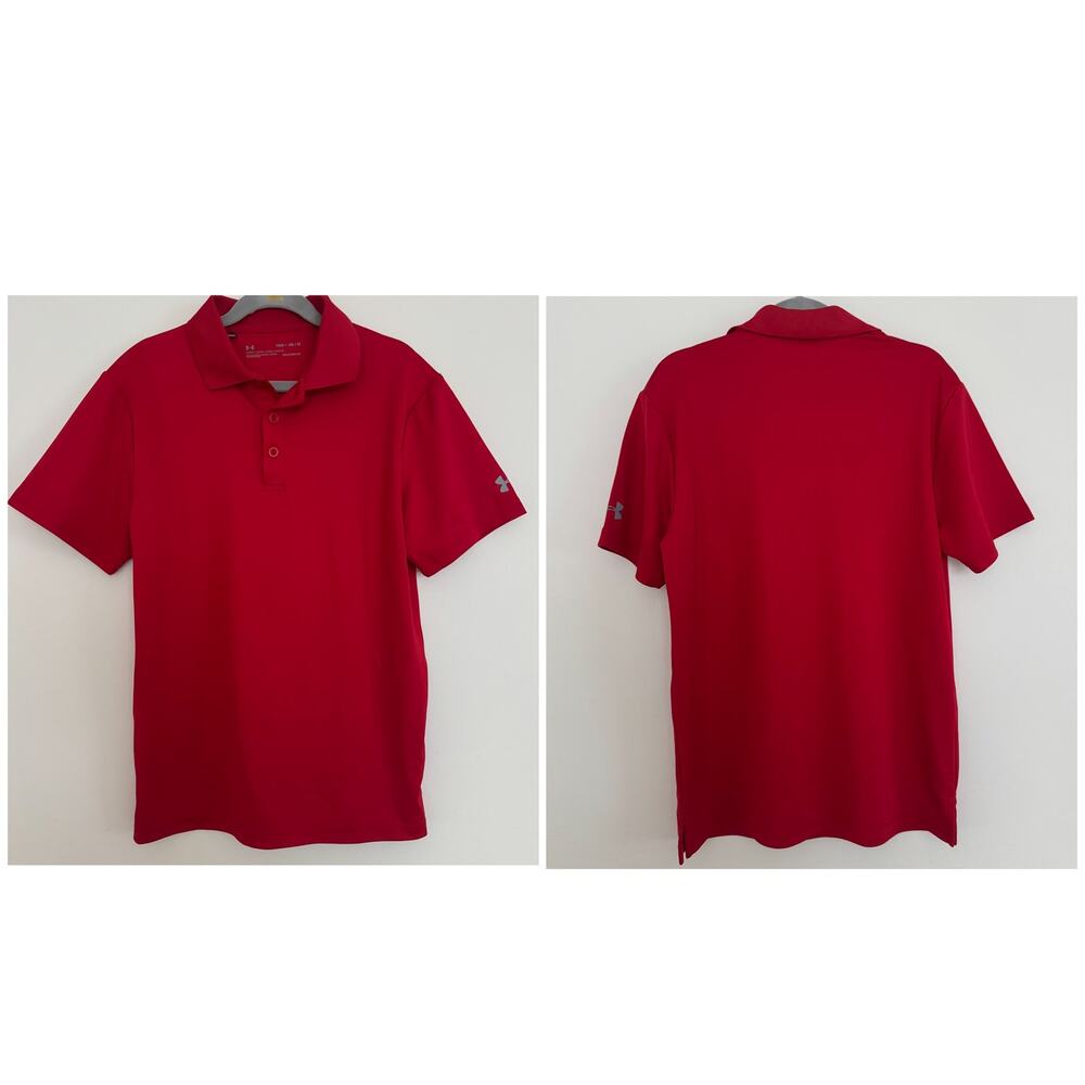 Under Armour Loose Fit, Heatgear Polo in Red